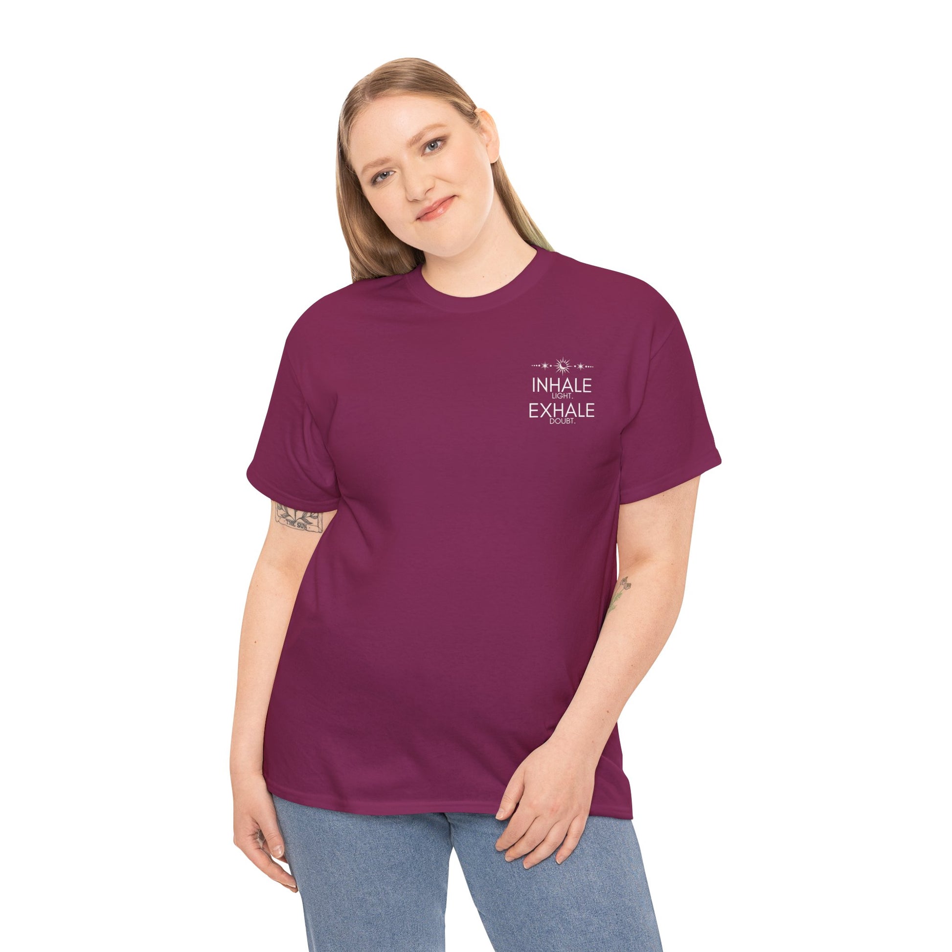 Inhale Light Exhale Doubt Heavy Cotton Tee