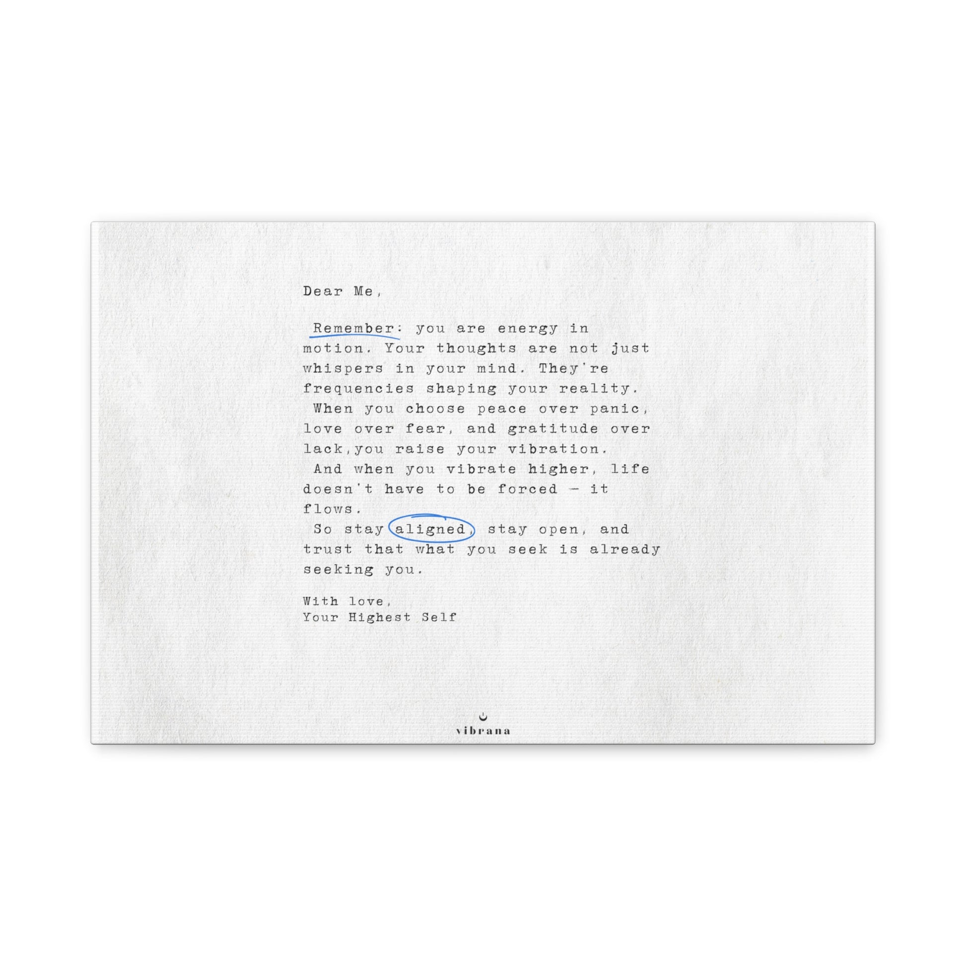 Note to Self Wall Art Canvas
