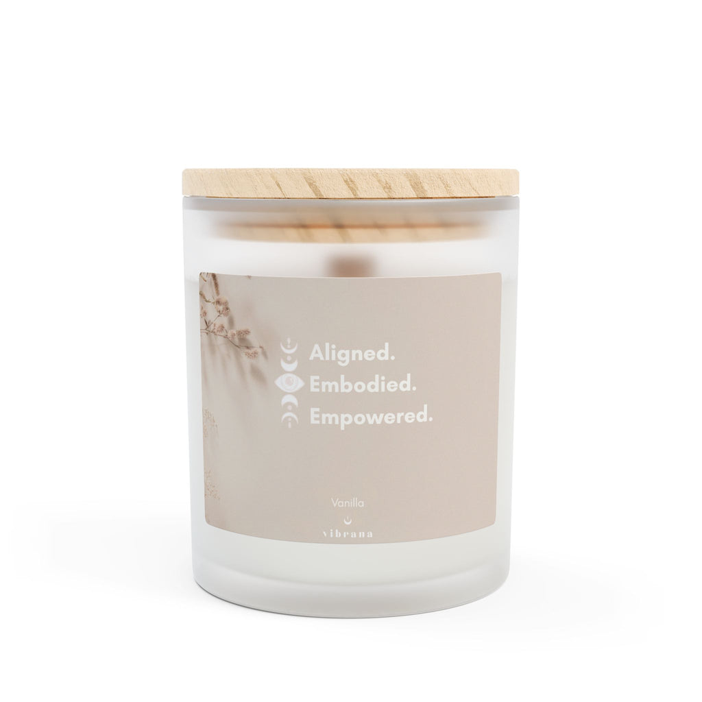 Aligned Embodied Empowered Frosted Glass Candle