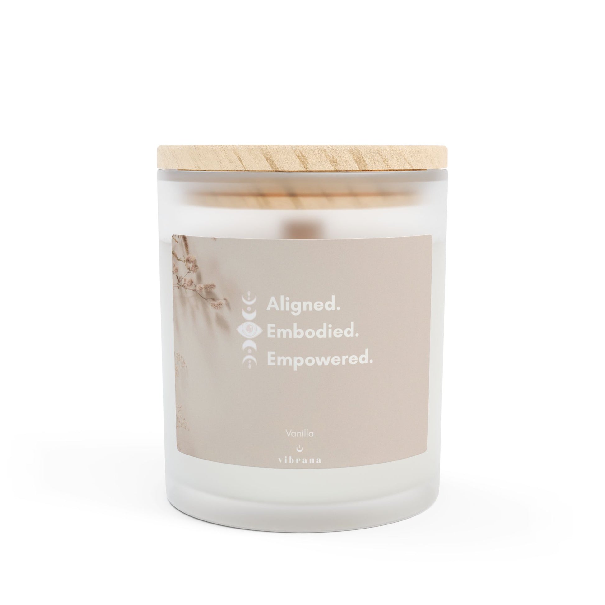 Aligned Embodied Empowered Frosted Glass Candle
