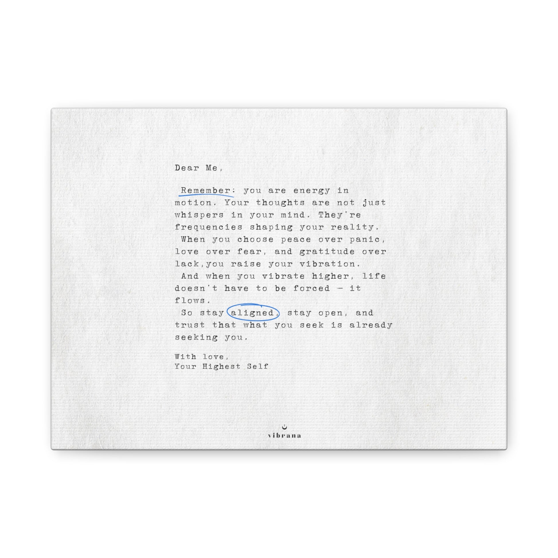 Note to Self Wall Art Canvas