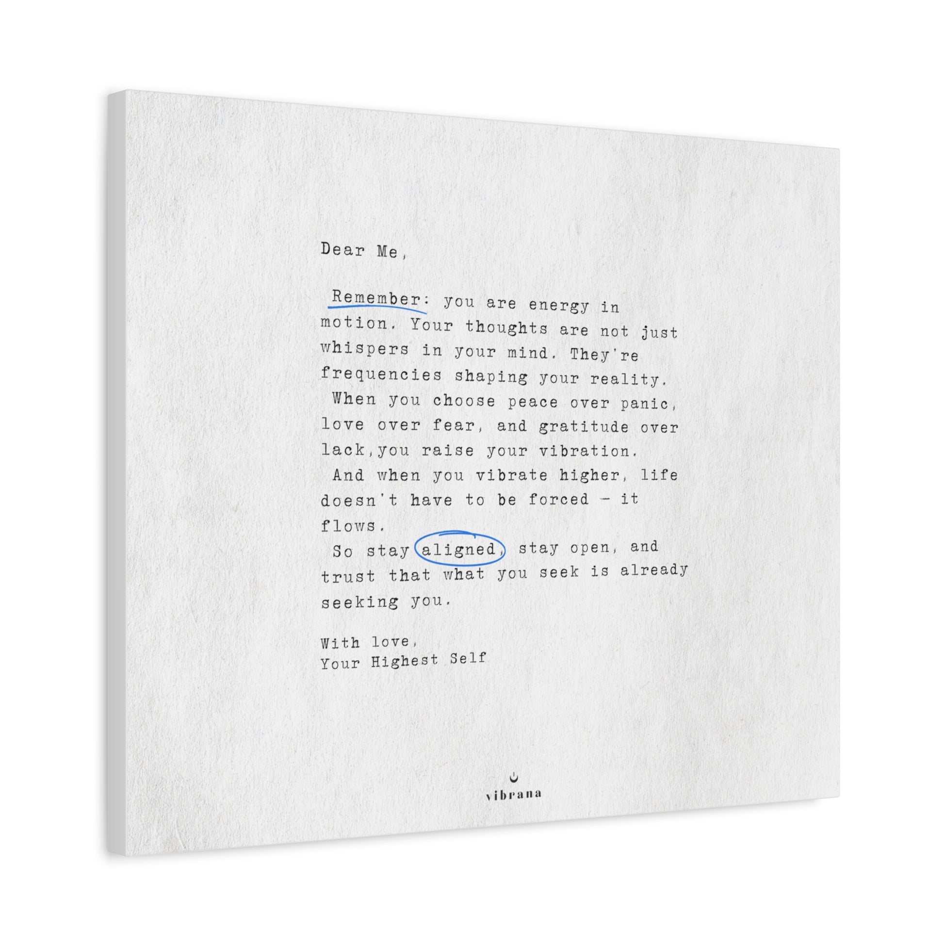 Note to Self Wall Art Canvas