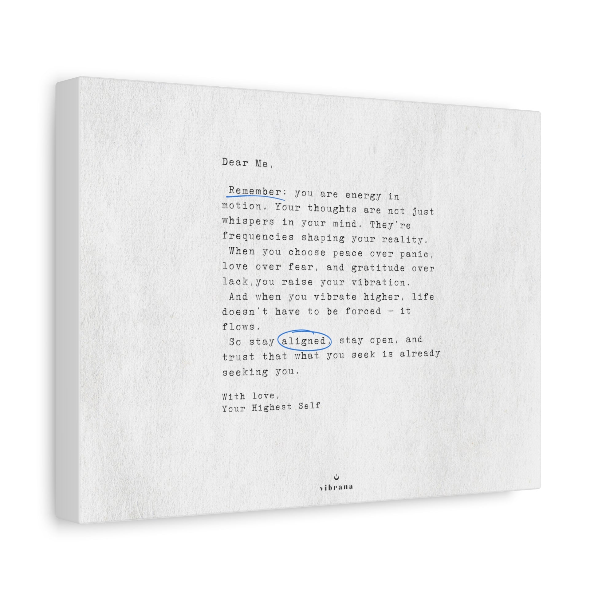 Note to Self Wall Art Canvas