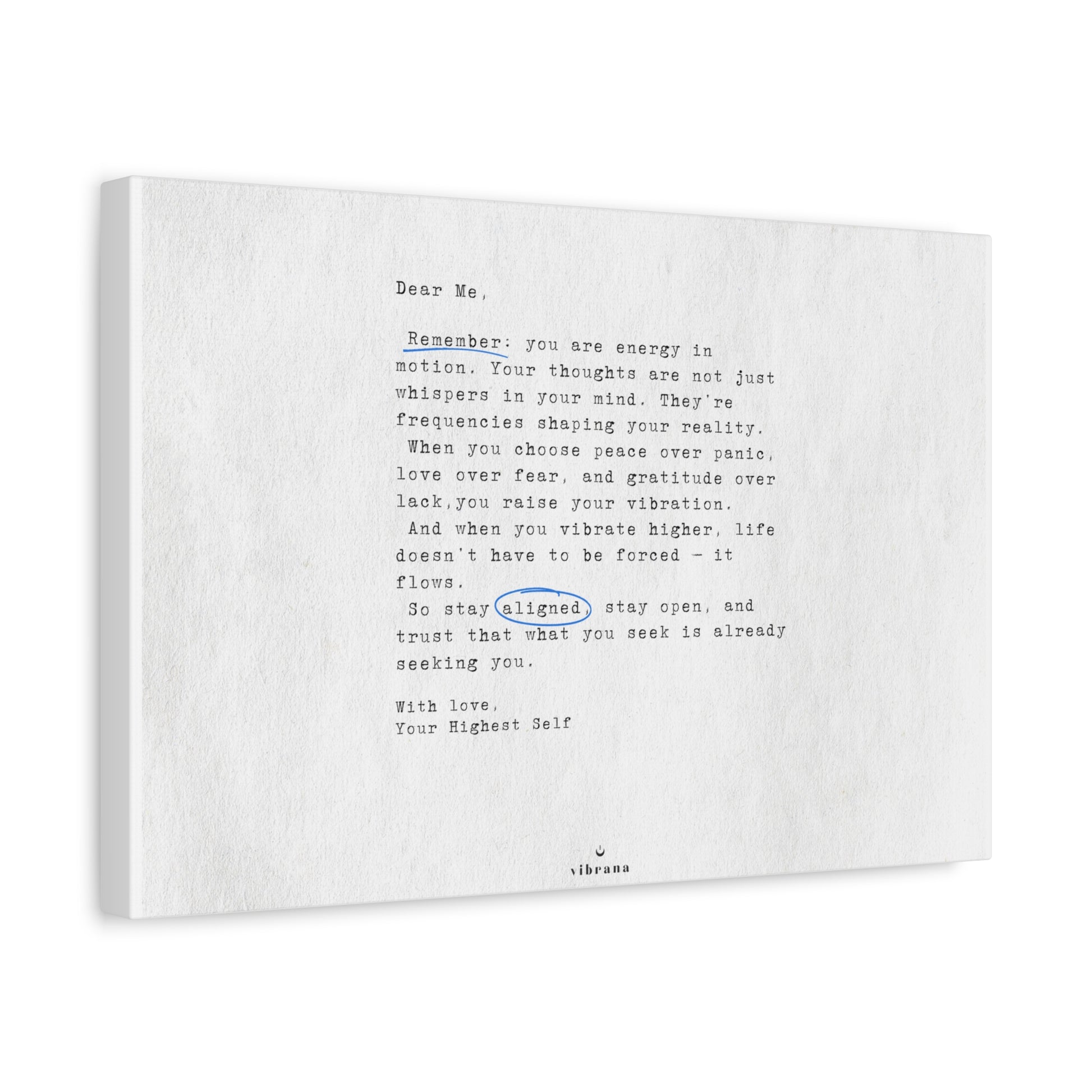 Note to Self Wall Art Canvas
