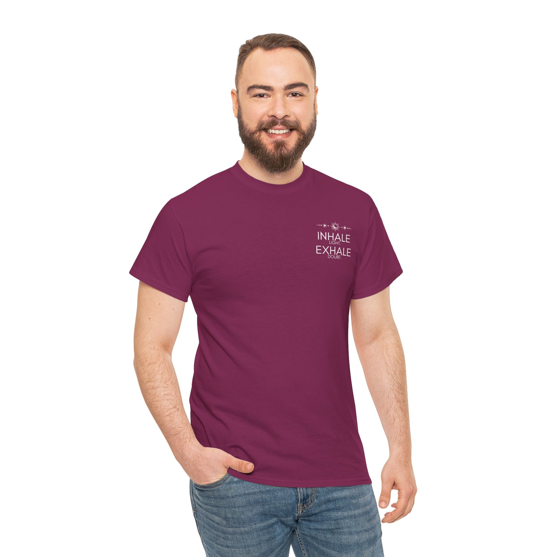 Inhale Light Exhale Doubt Heavy Cotton Tee