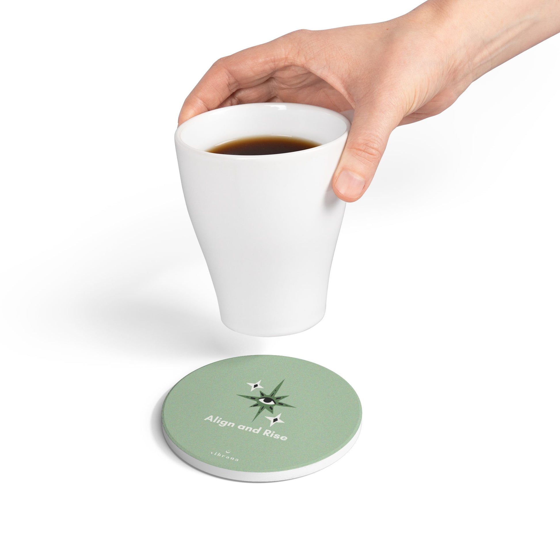 Align and Rise Ceramic Coaster