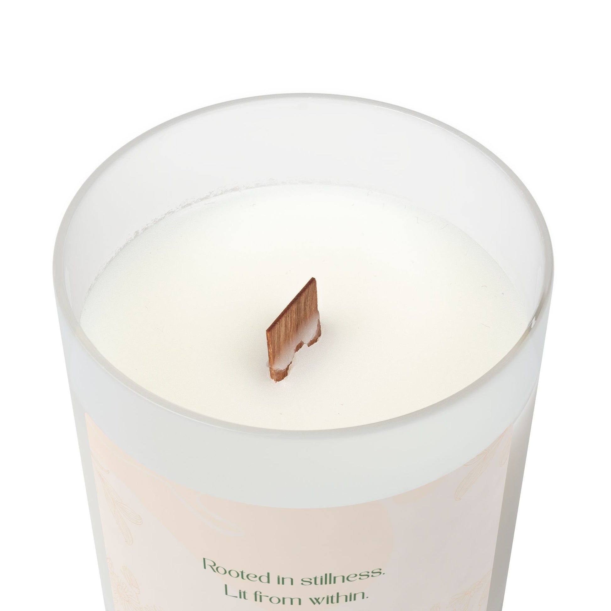 Lit From Within Frosted Glass Candle