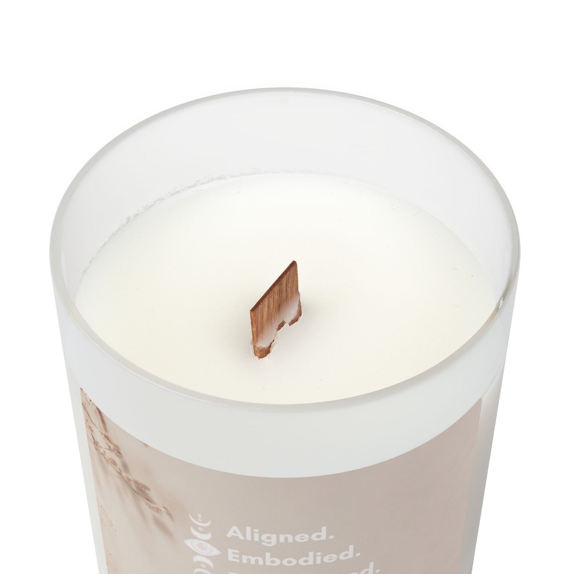 Aligned Embodied Empowered Frosted Glass Candle