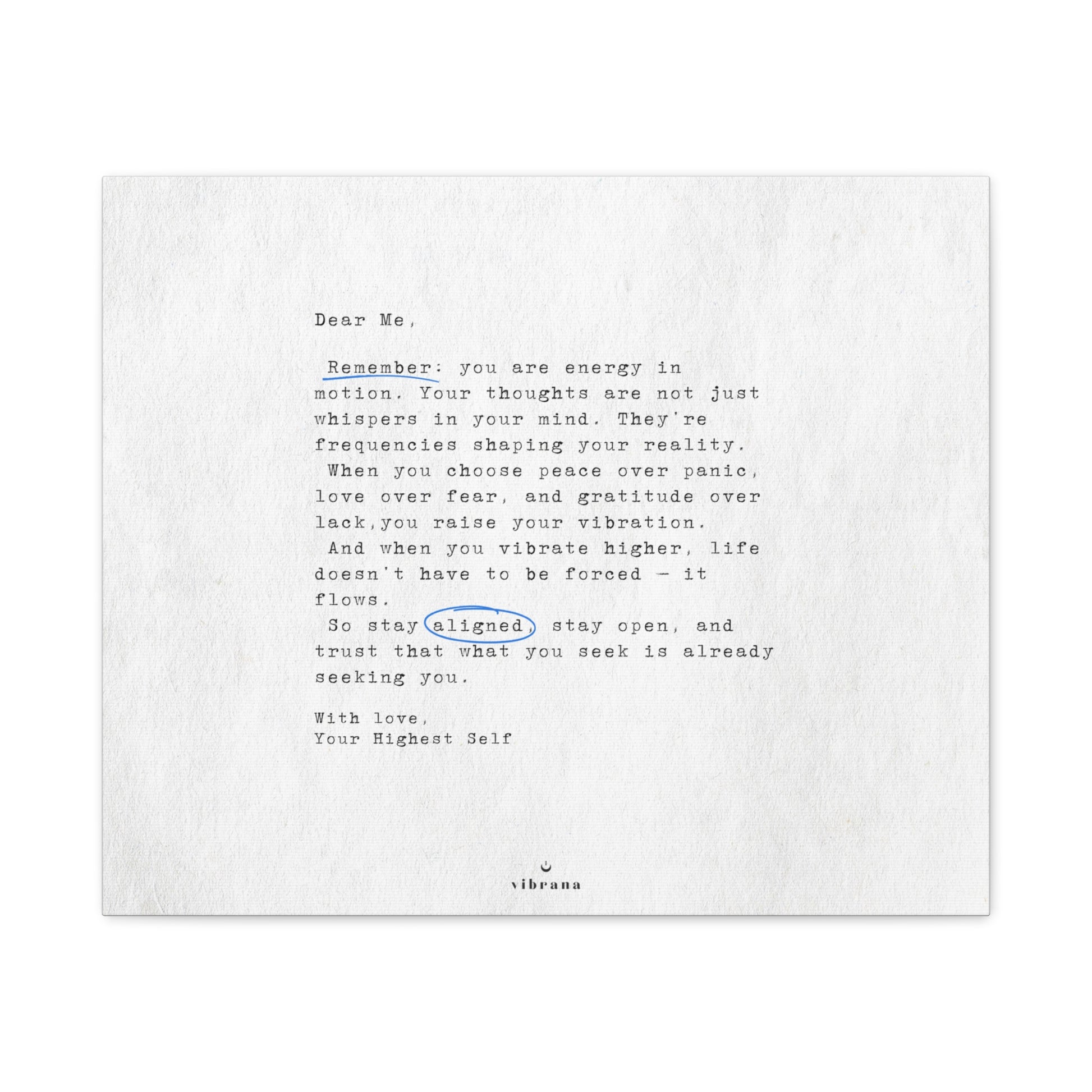 Note to Self Wall Art Canvas